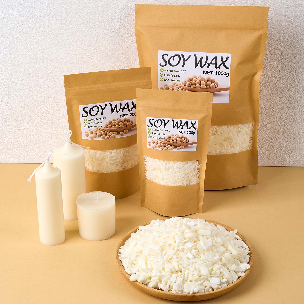 Candle Supplies Kit - Cera de soja blanca pura de